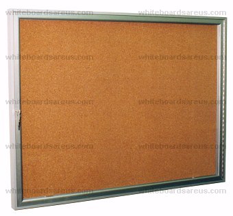 Series 640  3' x 4' Display Case with Natural Corkboard Insert