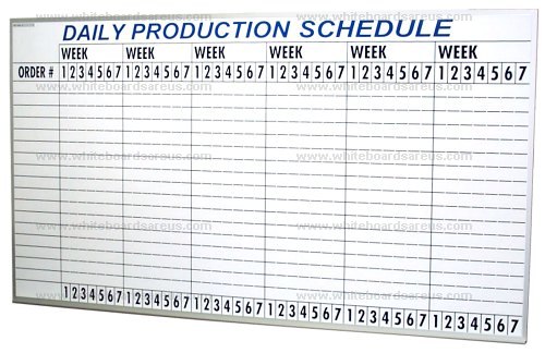 'x 8' Magnetic Daily Production Schedule Board (shown without cardholder magnets)
